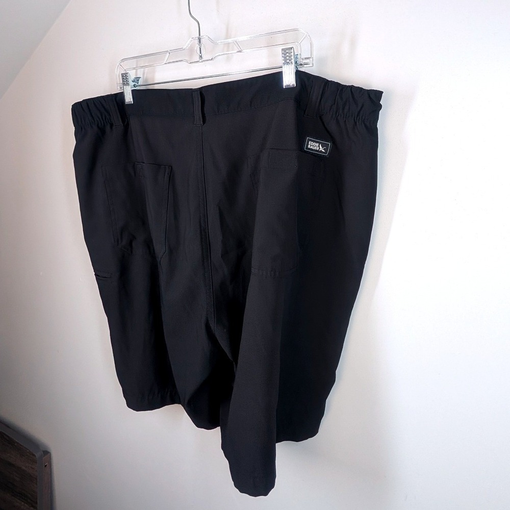 Eddie‎ Bauer Mens XXL Black Horizon Ripstop Performance Hiking Shorts Elastic - Picture 6 of 7